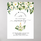 Wit bloemkaars-teken In Loving Memory Poster (Voorkant)