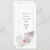 Wit-bloemkool, huwelijksprogramma voor bouquet programmakaart (Voorkant / Achterkant)