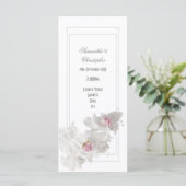 Wit-bloemkool, huwelijksprogramma voor bouquet programmakaart (Staand voorkant)