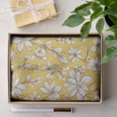 Wit bloemmotief Elegant Tissuepapier (Geschenk)