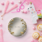 Wit bloemmotief gouden ornament papieren kommen (Feest)