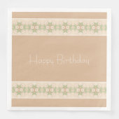 Wit bloemmotief met beige servet (Voorkant)