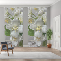 Wit bloemmotief met groen