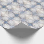 Wit bloemmotief met krullen inpakpapier (Hoek)