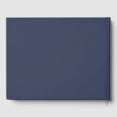 Wit bloemmotief op blauw gastenboek (Achterkant)