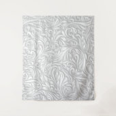 Wit bloemmotief wandkleed (Voorkant)