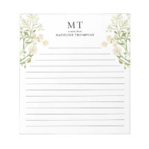 Wit bloemmotief wilde bloem klassiek monogram geli