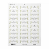 Wit bloemmotief wilde bloem klassiek monogramadres etiket (Full Sheet)