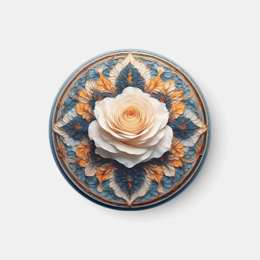 Wit bloemontwerp cadeau voor haar magneet (Voorkant)
