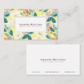 Wit Bloempatroon Geel Mama Visitekaartje (Voorkant / Achterkant)