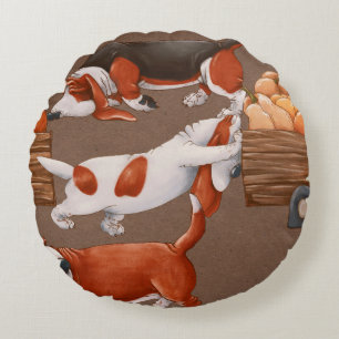 wit bloempatroon schattig ontwerp illustratie vint rond kussen