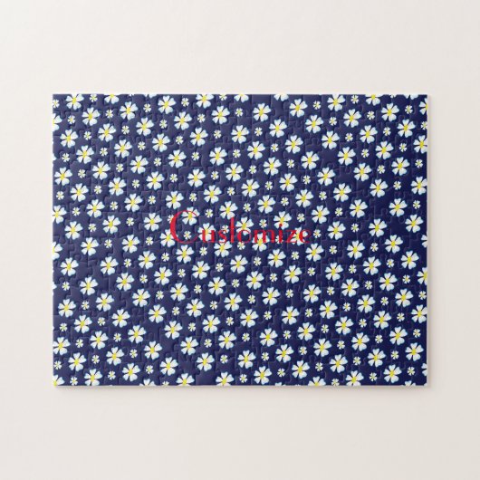 Wit Bloempatroon Thunder_Cove Legpuzzel (Horizontaal)