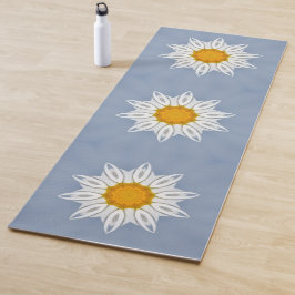Wit bloempatroon yogamat