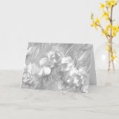 Wit bloemstof met witte achtergrond, blanco kaart  (Gele Bloem)