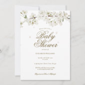  wit bloesem Baby shower / bestrooien Kaart (Voorkant)