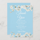  wit bloesem Baby shower dank u gedicht Bedankkaart (Voorkant / Achterkant)