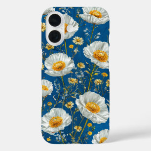✨ Wit Bloesem Lucht Patroon 🌿 Elegante Bloemen iPhone 16 Hoesje