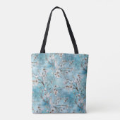Wit bloesempatroon tote bag (Achterkant)