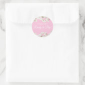Wit Blossom Roze Klaar voor Pop Baby shower Ronde Sticker (Tas)