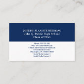 Wit | Blue Afstuderen Photo Insert Name Cards Contactkaartje (Achterkant)