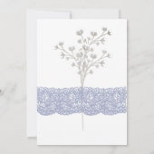 Wit Blush Blauw Bloemen Natuur Bruiloft Uitnodigin Kaart (Achterkant)