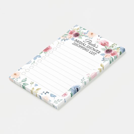 Wit Blush Blue Rozen Vrijgezellenfeest boodschappe Post-it® Notes (Schuin)
