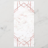 Wit & Blush Marmer en Roos Goud Bruiloft Menu (Achterkant)