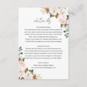 Wit & Blush Roze Magnolia Bloemen Bruiloft Details Informatiekaartje (Voorkant)
