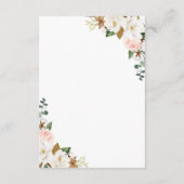 Wit & Blush Roze Magnolia Bloemen Bruiloft Details Informatiekaartje (Achterkant)