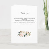 Wit & Blush Roze Magnolia Bloemen Bruiloft Gevouwe Programma (Achterkant)