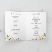 Wit & Blush Roze Magnolia Bloemen Bruiloft Gevouwe Programma (Binnen)