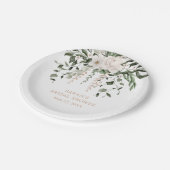 Wit Blush Roze Rose Vrijgezellenfeest Papieren Bordje (Gekanteld)