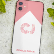 wit & blush roze Stijlvol Monogrammed