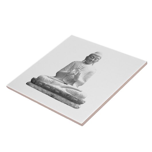 Wit boeddha-standbeeld tegeltje (Zijkant)