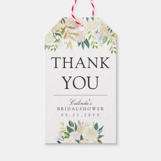 Wit Boeket | Bruidsmeisje | Dank Je Cadeaulabel (Voorkant)