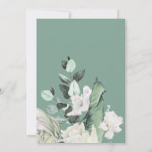 wit boeket op groene achtergrond Doop Kaart (Achterkant)