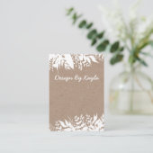 Wit boeket op Kraft Ketting & oorbel display Visitekaartje (Staand voorkant)