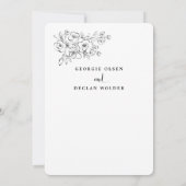 Wit boeket We doen kalligrafie bruiloft uitnodigin Kaart (Achterkant)