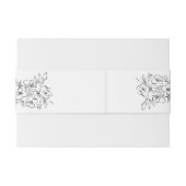 Wit boeket We doen kalligrafie bruiloft uitnodigin Uitnodigingen Wikkel (Achterkant Voorbeeld)