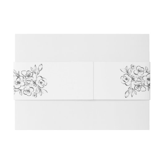 Wit boeket We doen kalligrafie bruiloft uitnodigin Uitnodigingen Wikkel (Achterkant Voorbeeld)