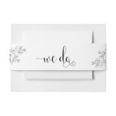 Wit boeket We doen kalligrafie bruiloft uitnodigin Uitnodigingen Wikkel (Voorkant Voorbeeld)