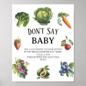 Wit Boerderij Baby shower niet zeggen Baby spel Poster (Voorkant)