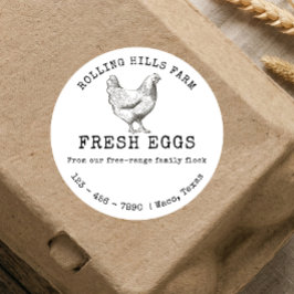 Wit boerderij vers kippenhen eierdoos label