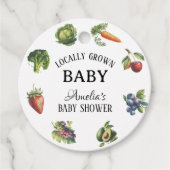 Wit Boerderij Vers lokaal geteeld Baby shower Bedankjes Labels (Voorkant)