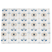 Wit bohemien retro oog patroon groot cadeauzakje (Voorkant)