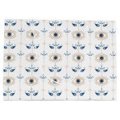 Wit bohemien retro oog patroon groot cadeauzakje (Achterkant)