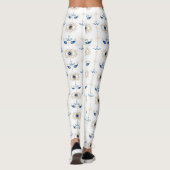 Wit bohemien retro oog patroon leggings (Achterkant)