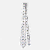 Wit bohemien retro oog patroon stropdas (Voorkant)