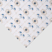 Wit bohemien retro oog patroon tissuepapier (Detail)