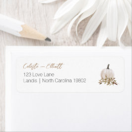 Wit Boho Pompoen Baby Shower Retouradres Etiket